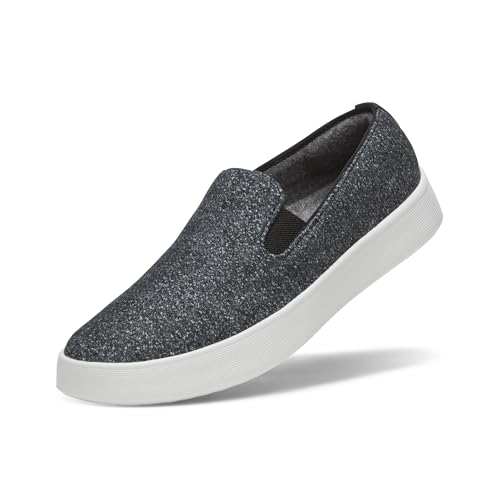 Allbirds Women’s Wool Cruiser Slip-On, Comfortable Everyday Sneaker, Easy On/Off Walking Shoes - Dark Grey (Light Grey Sole) - 9 Medium