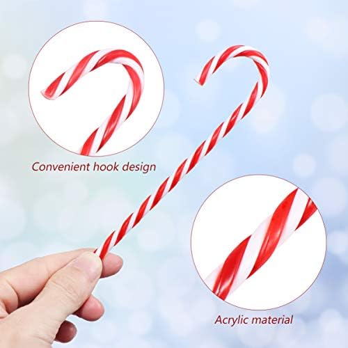Amosfun 24 Pcs Santa Claus Crutches Classical Festive Christmas Props Walking Sticks Xmas Canes for Christmas Holidays Festivals