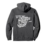 España Mapa Ciudades Ciudades Madrid Travel Espana Sudadera con Capucha
