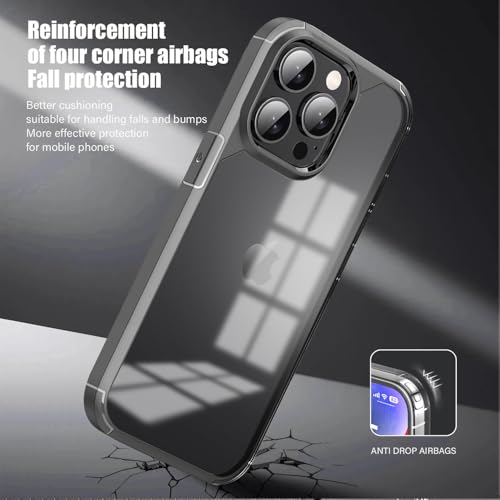 Image of KARWANBack Cover |Shockproof Bumper Case | Full Camera Protection | Raised Edges | Super Soft Side TPU | Bumper Case for iPhone 14 Pro Max - Grey