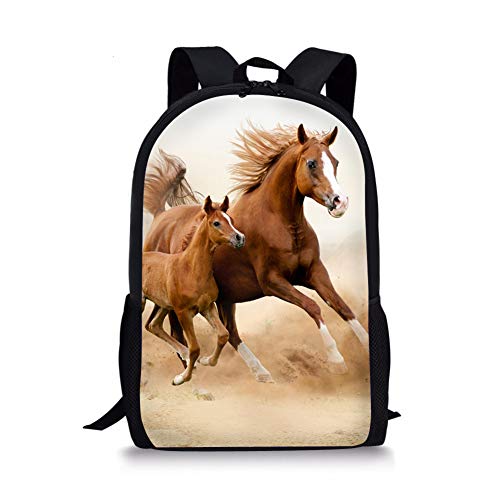 Nopersonality: Mochila escolar para niños y jóvenes  diseño de animales  caballo