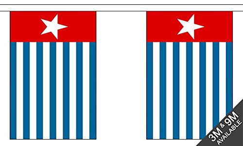 Flagtex West Papua Fabric Bunting – 9m with 30 Flags – Fabric for Indoor & Outdoor Use – String Flags Banners West Papuan Melanesia Pacific