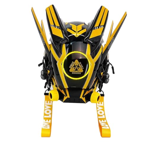ExPrismarx Máscara de Halloween para hombre, máscara punk del futuro, accesorio de cosplay para carnaval, actuaciones en escenario, bailes de máscaras y accesorios de disfraces, máscara de Halloween