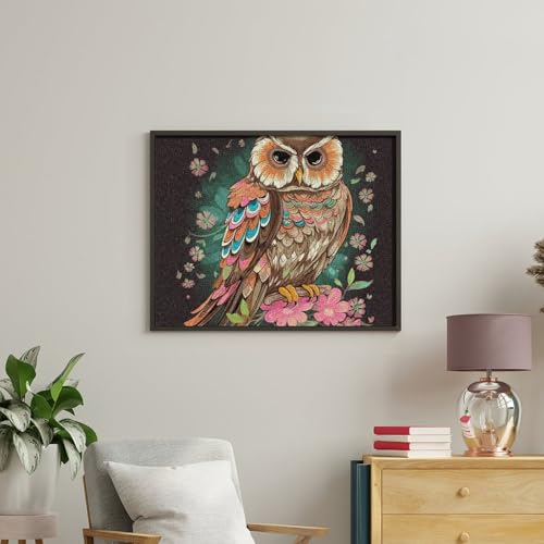 Peinture par numéros hibou anime pour adultes débutants toile 57x47cm - 4