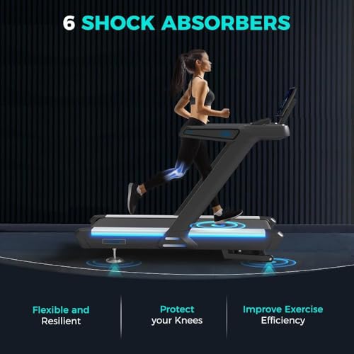 Image of Premium Motorized Treadmill with Screen Projection, 15% Auto Incline Run Mill with 3.0HP Powerful Motor, 22 inch Wide Deck, Shock Absorption, Quiet Walking Pad Treadmill for Home Gym