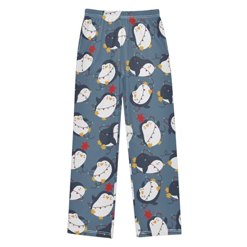 Boys' Pants Penguin Cute Cartoon Christmas Long Bottoms Jogger Pants Elastic Waist Trousers with Pockets S-XL