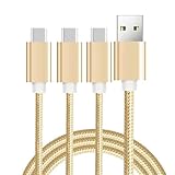 [幕末] 充電ケーブル タイプC 3本 Type C USB Type-C USB-C ナイロン編み ケーブル 3in1 3台 同時 高耐久性 断線防止 1.2m データ伝送 iPhone 16/15/iPad/MacBook Pro、Galaxy S24、iPad、Xperia、Galaxy、Pixelなど 超耐久映像出力不可 (コンセント側:USB-A:ゴールド)