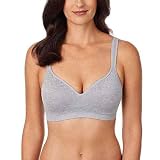 Carole Hochman Seamless Comfort Bra Wire Free Molded Cups Comfort Straps (2 Pack) (White Solid/Grey Flower X-Large)