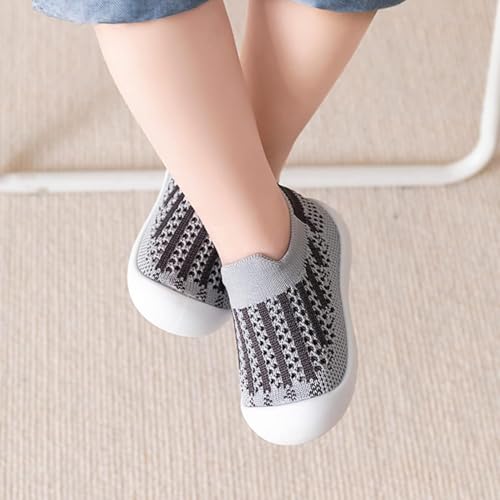 Image of TS WITH TECHSUN Lightweight Baby Boy Girl Soft Soles Shoes, Knitted Breathable Slip-On Mesh Summer Casual Sneakers Floor Socks, Toddler Walking Shoes Infant First Running Kids Shoes