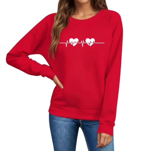 Sweat ample femme grande taille du S au XXXL imprimé cœur confortable