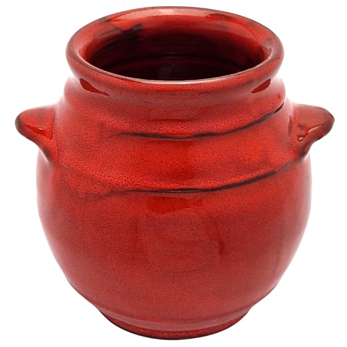 Cleminson Tarro de cerámica sumergido a mano | Soporte para utensilios de cocina artesanal | Fabricado en España | Elegante organizador de ollas de cubiertos | Vasija rústica de granja para cucharas