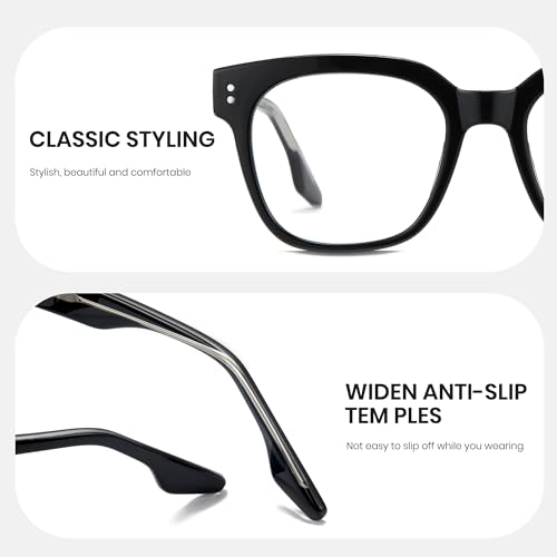 Image of Cyxus Chunky Square Blue light Glasses Womens Men Stylish TR90 Frame Computer Gaming Academic Look 8556