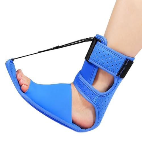 SOEDZUNG Plantar Fasciitis Night Splint for Men & Women, Adjustable Foot Drop Brace with Arch Support, Relief for Achilles Tendonitis, Heel Spur Pain - Day & Night Use (Blue)
