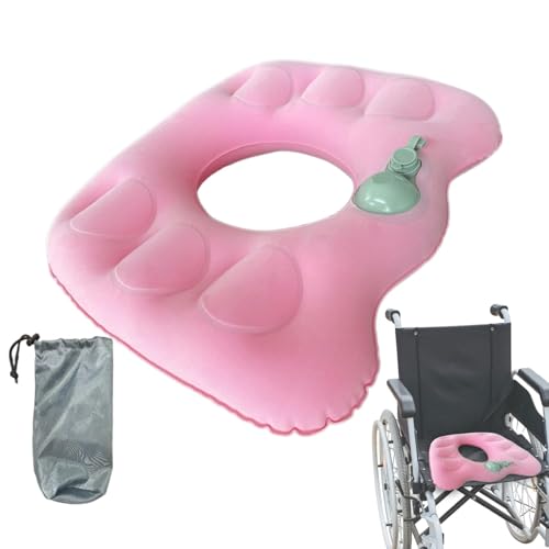 ycezw Cojín inflable | Cojín inflable de dona, almohadilla de silla ajustable en altura, almohada cómoda para escritorio, silla de ruedas y coche