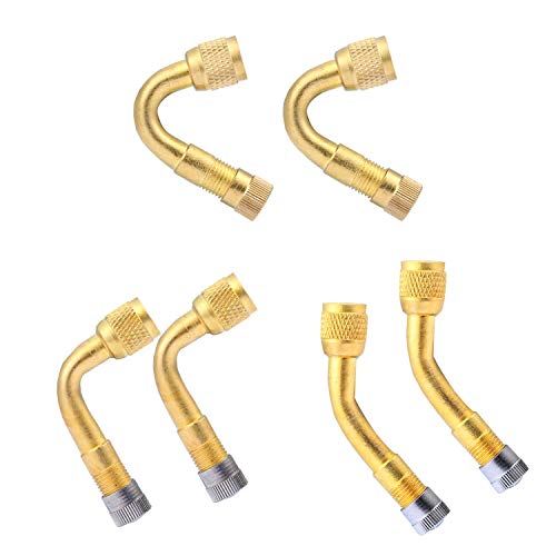 Yizhet 6 Pack 45/90 /135 Degree Metal Valve Stem Extenders Angled Wheel Tire