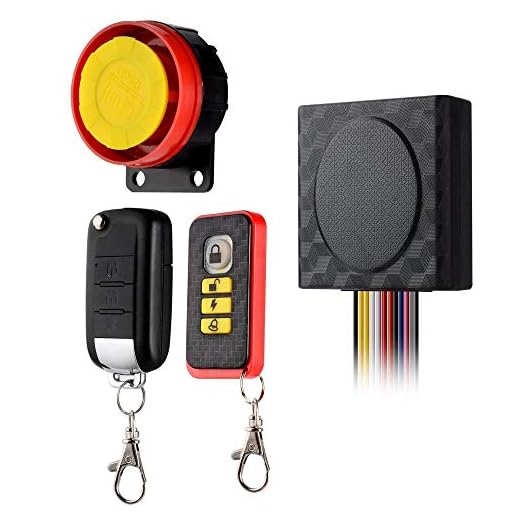 ShinePick Alarma Moto con Mando, Sistema de Alarma Antirrobo Alarma 125db para Motocicletas de 12 24 V