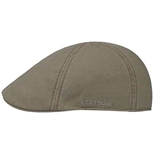 Stetson Texas Cotton Flatcap UV Schutz 40+ Unifarbene Schirmmütze Frühjahr Sommer Oliv XL (60-61 cm)