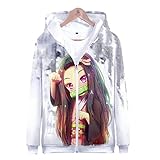  Yumenam Unisexe Sweat à Capuche Kimetsu no Yaiba Tanjirou Nezuko Zenitsu 3D Impression Manche Longue Demon Slayer Manteau Sweatshirt avec Poches Fermeture éclair Cardigans Manga Cosplay Tops