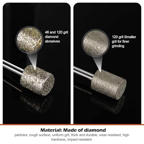 24 Stück Diamant Fräser Set, Kompatibel mit Dremel Diamant Frässtifte Schleifstifte mit 3mm Schaft Passform für Stein Glas Keramik Schnitzen, Polieren, Schleifen, Gravieren