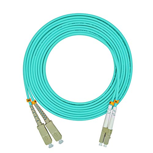 Image of 100 Meters 328ft LC to SC Duplex 50 /125 10G OM3 Multi-Mode Fiber Optic Cable Jumper Optical Patch Cord LC-SC