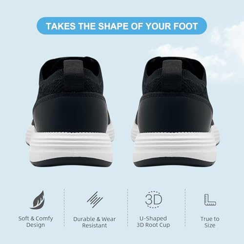 Men’s Casual Dress Oxfords Shoes Comfortable Business Fashion Sneakers Loafers Walking Shoes for Men Barefoot Tennis Black4