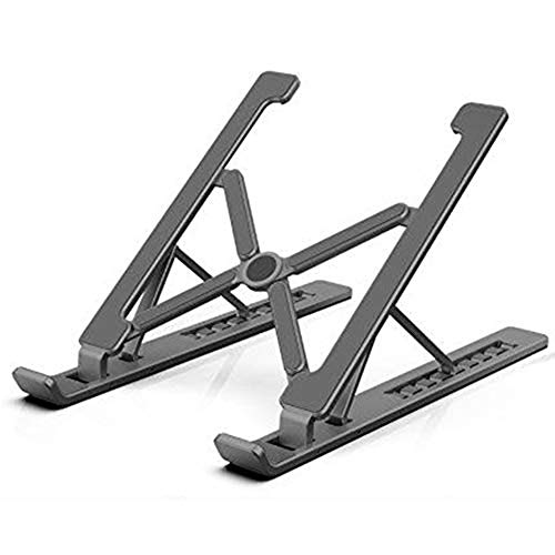 Faltbarer Laptop-Stand, tragbarer Laptop-Halter, 7-Pegel-Winkel Einstellbarer Höhe und ergonomische Riser-Fach-Halterung kompatibel für alle
