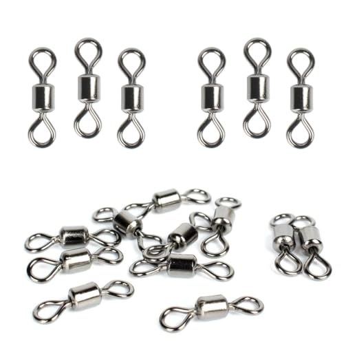 100 piezas giratorios para pesca, acero inoxidable