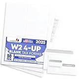 W-2 4-Up Blank Laser Tax Forms Set with Self-Seal Envelopes, for 100 Employees, 2018, with Back Instructions