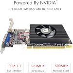 GeForce GT 610 2G DDR3 Low Profile Graphics Card, PCI Express 1.1 x16, HDMI/VGA, Entry Level GPU for PC, SFF and HTPC, Compatible with Win11