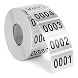 Wonninek Number Stickers 0001-2000, 1.6 x 0.8 Inch Waterproof Number Label Self Adhesive Inventory Consecutive Numbered Sticker Labels for Sorting