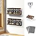 KitHero Wooden Lid Magnetic Spice Rack with 24 Jars, 216 Labels, 1 Steel Funnel for Refrigerator，Microwave Oven - Full Set of Spice Organizer
