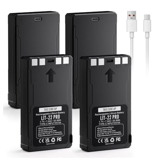 Fulpower 4-Pack 7000mAh LIT-22 Replacement Rechargeable Battery Compatible with Spypoint Trail Cameras Flex Plus, M, Dark, S-Dark, S, G-36 Series - Ultimate Power Bundle