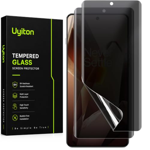 Image of Uyiton 2 Pack Privacy Screen Protector for OnePlus 13 (6.82-inch) | Curved HD Privacy Screen Guard | Anti-Spy, Scratch Resistant, Bubble-Free Easy Installation | Case Friendly