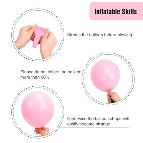 Image of RUBFAC Pink Balloons 135pcs Light Pastel Pink Balloon Different Sizes 18 12 10 5 Inch for Garland Arch Birthday Party Baby Shower Gender Reveal Wedding Anniversary Easter Decoration