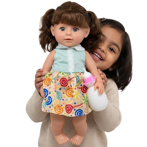 Image of Dolls for Girls with Cute Floral Dress and Movable Hand & Legs | Birthday Gift for Girls Pretend and Play Set (C15)| Doll with Accessories Toys for Kids 3+ Years