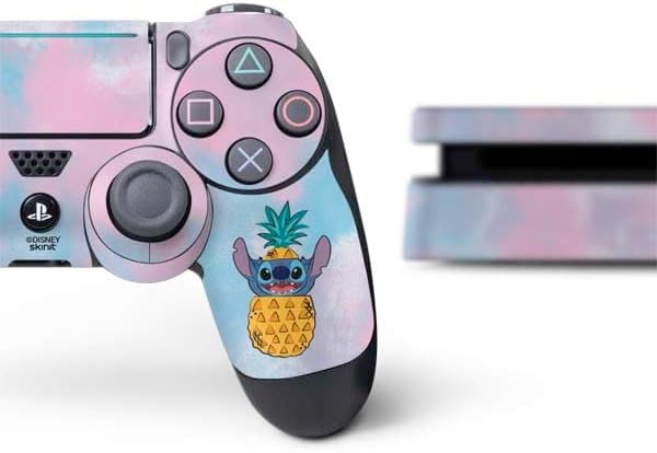 Skinit Decal Gaming Skin Compatible with PS4 Slim Bundle - Officially Licensed Disney Lilo and Stitch Pineapple Stitch Design