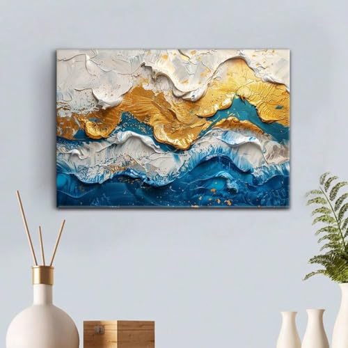 Peinture sur toile effet 3D tableau salon moderne 80x120cm