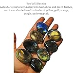 Labradorite Worry Stone 35-40mm – Healing Thumb Crystal for Anxiety & Stress Relief – Palm Meditation Stone with Velvet Pouch Christmas Gift for Men & Women - Image 5