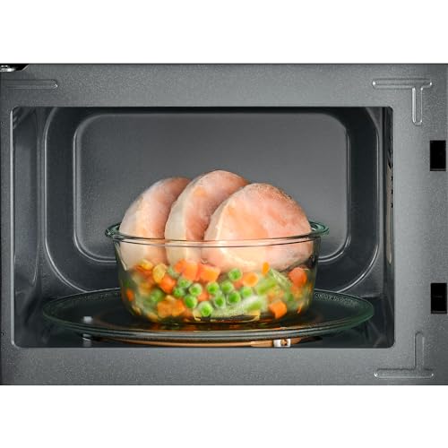 BLACK+DECKER 20L Solo Microwave Oven, 700W Output, 1050W Input Power, 5 Power Levels, Chrome Knobs, Grey Painted Cavity, Black Control Panel, Compact & Stylish Kitchen Essential –Black, MZ2007PSA-B5