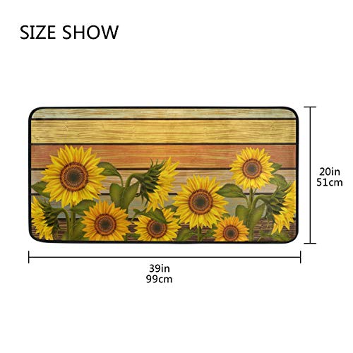 Baofu Sunflower Area Rugs Non-Slip Floor Mat Long Doormat Foot Pad Decorative For Outdoor Kitchen Living Dining Dorm Playing Room Bedroom 39 X 20 Inch #TOP4