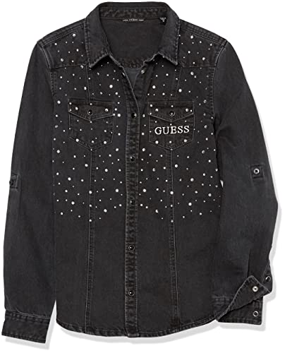 GUESS Girls' Long Sleeve Denim Button Down Shirt