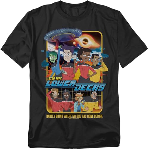 Popfunk Star Trek Lower Decks Poster Unisex Adult T Shirt, Black, X-Large