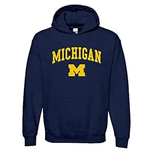 UGP Campus Apparel AH03 – Michigan Wolverines Arch Logo Hoodie – Medium – Navy