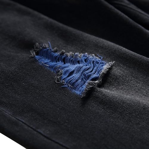 Mens Jeans Slim Fit with Green Gauze Ripped Comfort Flex Waist Jeans Men Fashion Distressed Cowboy Pants Men4