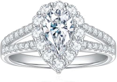Bagues de fiançailles moissanite D VVS1 en or et argent S925