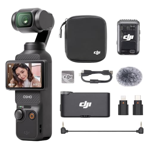 Image of DJI Osmo Pocket 3 Audio Combo With Mic 2 (1 TX + 1 RX), Pocket Gimbal Vlog Camera, 1″ CMOS & 4K /240fps, 3-Axis Stabilization, 2x Lossless Zoom, 107GB Built-in Storage, 2 inch Rotatable Screen