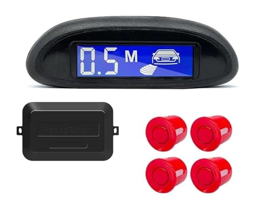 Capteur de stationnement arrière blanc 22mm 12V avec écran LCD rétroéclairé pour recul