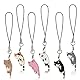 Molain Handykette Universal, 6 Stück Katzen Anhänger Handy OrnamentHandy Dekoration Accessoires Schlüsselanhänger Anhänger Taschenanhänger mit jedem Smartphone und Handy Hülle Unisex