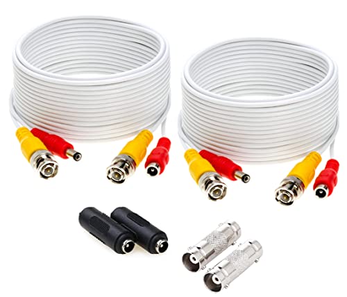 Ultra Spec Cables BNC - Cable 2 en 1 para cámara CCTV DVR y sistema de seguridad incluye 2 adaptadores BNC y DC Power F/F (paquete de 2)