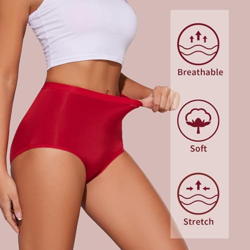 Image of Womens Underwear Pack,C Section High Waisted Tummy Control Moisture-Wicking Brief Underwear,plus size Panties 6Packs